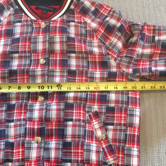 Vintage Tommy Hilfiger Patchwork Bomber Jacket L - Picture 14 of 16
